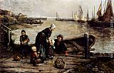 Fisherman Canvas Paintings - A Fisherman's Family, Marken